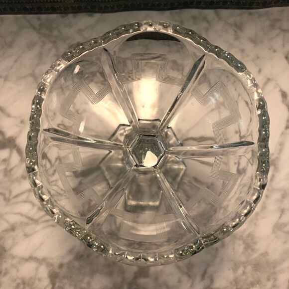Vintage Art Deco Scallop Edge Etched Dessert Cup - Picture 4 of 5